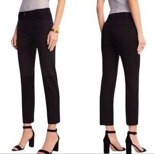 Ann Taylor Ankle Pants Devon Fit Blue Black Geometric Print Women's Size 8